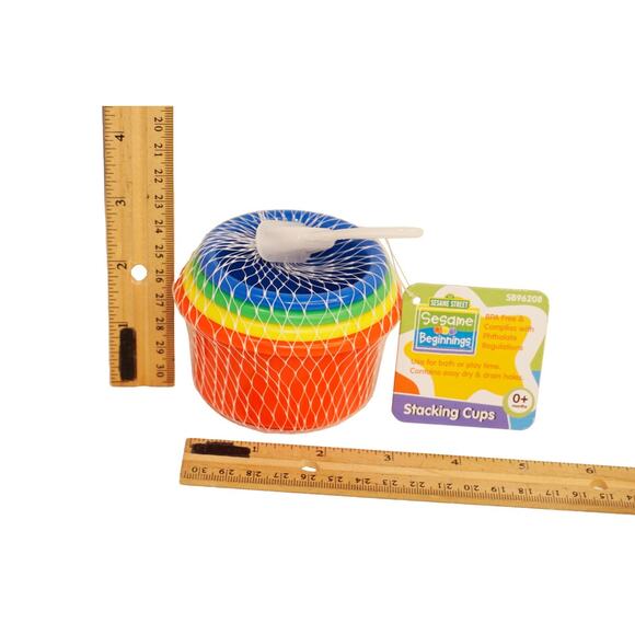 8 Pc Lot - Vintage Sesame Street Stacking 40 Cups Total - Stack Puzzle Toy 2012 - Picture 10 of 15